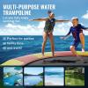 image:imageVEVOR Inflatable Water Bouncer 15ft Recreational Water Trampoline Portable Bounce Swim Platform with 3Step Ladder amp Electric Air Pump Kids Adults Floating Rebounder for Pool Lake Water Sports17ft Yellowred