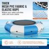 image:imageVEVOR Inflatable Water Bouncer 15ft Recreational Water Trampoline Portable Bounce Swim Platform with 3Step Ladder amp Electric Air Pump Kids Adults Floating Rebounder for Pool Lake Water Sports10ft Bluewhite