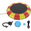 image:imageVEVOR Inflatable Water Bouncer 15ft Recreational Water Trampoline Portable Bounce Swim Platform with 3Step Ladder amp Electric Air Pump Kids Adults Floating Rebounder for Pool Lake Water Sports17ft Yellowred
