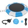 image:imageVEVOR Inflatable Water Bouncer 15ft Recreational Water Trampoline Portable Bounce Swim Platform with 3Step Ladder amp Electric Air Pump Kids Adults Floating Rebounder for Pool Lake Water Sports13ft Bluewhite