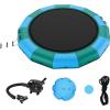image:imageVEVOR Inflatable Water Bouncer 15ft Recreational Water Trampoline Portable Bounce Swim Platform with 3Step Ladder amp Electric Air Pump Kids Adults Floating Rebounder for Pool Lake Water Sports15ft Bluegreen