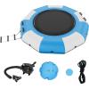 image:imageVEVOR Inflatable Water Bouncer 15ft Recreational Water Trampoline Portable Bounce Swim Platform with 3Step Ladder amp Electric Air Pump Kids Adults Floating Rebounder for Pool Lake Water Sports10ft Bluewhite