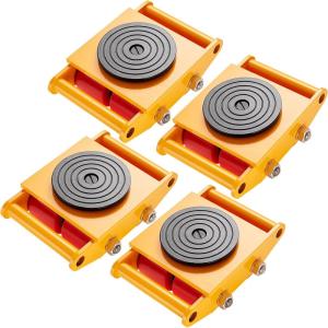 image:imageVEVOR 4PCS Machinery Skates Dollies 17637 lb Heavy Duty Equipment Moving Skates with 4 PU Wheels 360 Rotation NonSlip Cap LowProfile Industrial Mover Rollers for Factory Warehouse Workshop4piece Pu Wheels