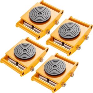 image:imageVEVOR 4PCS Machinery Skates Dollies 17637 lb Heavy Duty Equipment Moving Skates with 4 PU Wheels 360 Rotation NonSlip Cap LowProfile Industrial Mover Rollers for Factory Warehouse Workshop4 Pcssteel Wheels