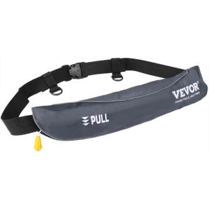 image:imageVEVOR Manual Inflatable Belt Pack for Adults 105N Buoyancy Over 80 Pounds and Up to 59 in Waist Adjustable Inflatable PFD Waist for SUP Paddelboarding Kayaking CO2 Cylinder Not IncludedGray