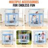 image:imageVEVOR 5FT Trampoline 505556  35 for IndoorOutdoor use for Toddlers Foldable Mini Baby with Foam Handle Recreational Birthday GiftBlue