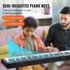 image:imageVEVOR 61 Key Digital Keyboard Piano 200 Tones 200 Rhythms Electric Portable Piano Keyboard Kit with 60 Demo Songs BuiltIn Dual Speakers Headphones Piano Stickers for Beginners LearningPiano 88 Key with Stand