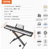 image:imageVEVOR 61 Key Digital Keyboard Piano 200 Tones 200 Rhythms Electric Portable Piano Keyboard Kit with 60 Demo Songs BuiltIn Dual Speakers Headphones Piano Stickers for Beginners LearningPiano 88 Key with Stand