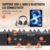 image:imageVEVOR 61 Key Digital Keyboard Piano 200 Tones 200 Rhythms Electric Portable Piano Keyboard Kit with 60 Demo Songs BuiltIn Dual Speakers Headphones Piano Stickers for Beginners LearningPiano 88 Key with Stand