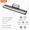image:imageVEVOR 61 Key Digital Keyboard Piano 200 Tones 200 Rhythms Electric Portable Piano Keyboard Kit with 60 Demo Songs BuiltIn Dual Speakers Headphones Piano Stickers for Beginners LearningPiano 88 Key