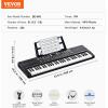 image:imageVEVOR 61 Key Digital Keyboard Piano 200 Tones 200 Rhythms Electric Portable Piano Keyboard Kit with 60 Demo Songs BuiltIn Dual Speakers Headphones Piano Stickers for Beginners LearningPiano 61 Key