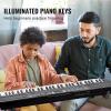 image:imageVEVOR 61 Key Digital Keyboard Piano 200 Tones 200 Rhythms Electric Portable Piano Keyboard Kit with 60 Demo Songs BuiltIn Dual Speakers Headphones Piano Stickers for Beginners LearningPiano 61 Key