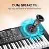 image:imageVEVOR 61 Key Digital Keyboard Piano 200 Tones 200 Rhythms Electric Portable Piano Keyboard Kit with 60 Demo Songs BuiltIn Dual Speakers Headphones Piano Stickers for Beginners LearningPiano 88 Key with Stand