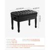 image:imageVEVOR Piano Bench 295 x 14 x 19 Duet Keyboard Piano Chair with HighDensity Padded Cushion Storage Compartment for Music Books Wooden Piano Bookcase Stool Seat for Vanity and Living Room295 x 14 x 203