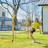 image:imageVEVOR Portable Soccer Goal 12 x 6 ft Large Practice Soccer Net Steel Fiberglass Structure Training Goal Set with Carry Bag AllWeather Outdoor Use for Backyards Parks School FieldsFiberglass Rod Cube