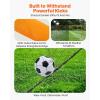 image:imageVEVOR Portable Soccer Goal 12 x 6 ft Large Practice Soccer Net Steel Fiberglass Structure Training Goal Set with Carry Bag AllWeather Outdoor Use for Backyards Parks School FieldsFiberglass Rod Triangle