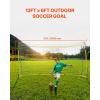 image:imageVEVOR Portable Soccer Goal 12 x 6 ft Large Practice Soccer Net Steel Fiberglass Structure Training Goal Set with Carry Bag AllWeather Outdoor Use for Backyards Parks School FieldsFiberglass Rod Cube