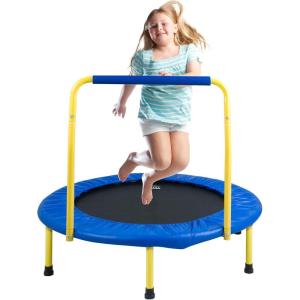 image:imageVEVOR 3FT Trampoline for Kids 36 Trampolines IndoorOutdoor Trampoline for Toddlers Foldable Mini Baby Jump Toy with Foam Handle Recreational Trampolines Birthday Gift for 3 Years KidsBlue