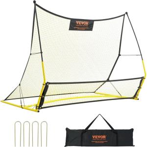 image:imageVEVOR Soccer TrainerPortable Soccer Rebounder Net Iron Soccer Practice Equipment Sports Football Rebounder Wall with Portable Bag Perfect for Team Solo Training Passing Volley6x4ft