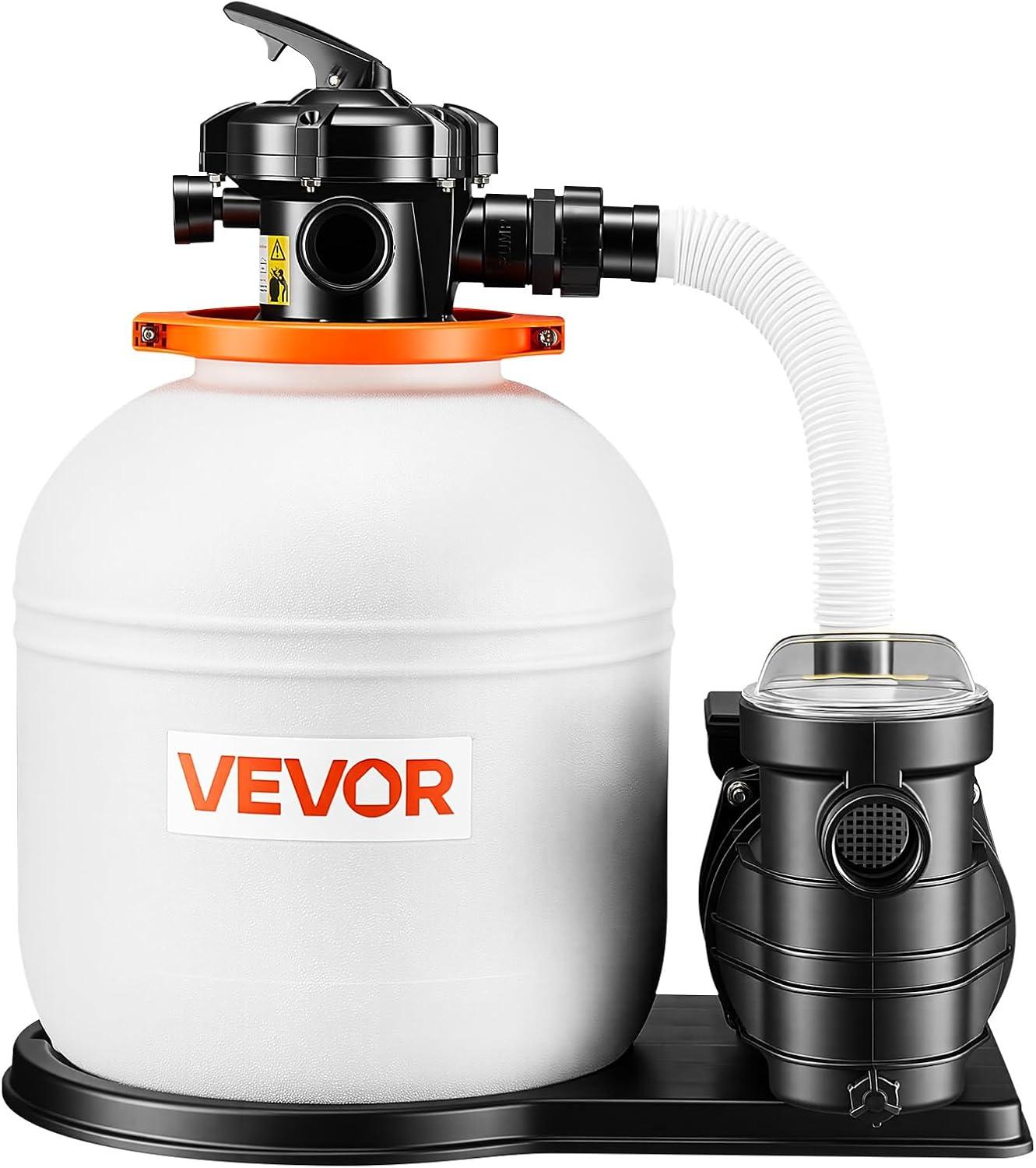 image:imageVEVOR FlashPure Sand Filter Pump 12 in for Above Ground Pool 05 HP 3000 GPH Swimming Pool Filter System with Timer 6X Faster Filtration Media Installed LeakResistant Ready to Use Out of Box16 inch  1 HP  4400 GPH