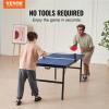 image:imageVEVOR Ping Pong Table MidSize Table Tennis Game Indoor MDF Table Tennis Table Foldable Portable Complete Ping Pong Table Set with Net 2 Paddles 3 Balls Carry Bag Handle No Assembly Required