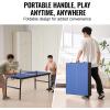 image:imageVEVOR Ping Pong Table MidSize Table Tennis Game Indoor MDF Table Tennis Table Foldable Portable Complete Ping Pong Table Set with Net 2 Paddles 3 Balls Carry Bag Handle No Assembly Required