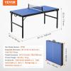 image:imageVEVOR Ping Pong Table MidSize Table Tennis Game Indoor MDF Table Tennis Table Foldable Portable Complete Ping Pong Table Set with Net 2 Paddles 3 Balls Carry Bag Handle No Assembly Required