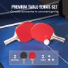image:imageVEVOR Ping Pong Table MidSize Table Tennis Game Indoor MDF Table Tennis Table Foldable Portable Complete Ping Pong Table Set with Net 2 Paddles 3 Balls Carry Bag Handle No Assembly Required