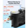 image:imageVEVOR Variable Speed Pool Pump 15 HP AC 220240V 115 GPM InAbove Swimming Pool Pump with Filter Basket Powerful Self Priming Programmable Timer for Inground and Above Ground Swimming Pool30 HP