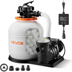 image:imageVEVOR FlashPure Sand Filter Pump 12 in for Above Ground Pool 05 HP 3000 GPH Swimming Pool Filter System with Timer 6X Faster Filtration Media Installed LeakResistant Ready to Use Out of Box16 inch  1 HP  4400 GPH