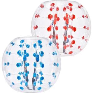 image:imageVEVOR Inflatable Bumper Ball 2 Packs 2FT3FT4FT5FT Body Size Adult Human Bubble Ball Bumper Bubble Soccer Ball for TeensAdults4FT BlueRed Dot