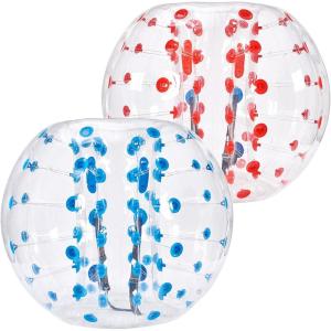 image:imageVEVOR Inflatable Bumper Ball 2 Packs 2FT3FT4FT5FT Body Size Adult Human Bubble Ball Bumper Bubble Soccer Ball for TeensAdults5FT BlueRed Dot