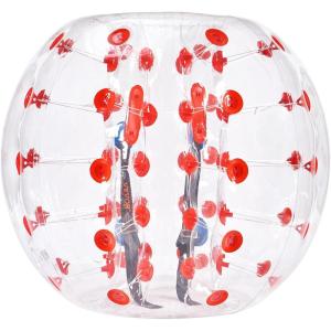 image:imageVEVOR Inflatable Bumper Ball 4FT5FT Body Sumo Zorb Balls for Teen 08mm Thick PVC Human Hamster Bubble Balls for Outdoor Team Gaming Play Bumper Bopper Toys for Garden Yard Park4FT Red Dot