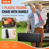 image:imageVEVOR Plastic Folding Bench 6ft Portable Folding Bench Smooth High Density Polyethylene Waterproof Outdoor Bench Picnic Camping Table with Handle for Garden Soccer Playtime Black 1 PackBlack