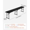 image:imageVEVOR Plastic Folding Bench 6ft Portable Folding Bench Smooth High Density Polyethylene Waterproof Outdoor Bench Picnic Camping Table with Handle for Garden Soccer Playtime White 2 PackBlack