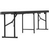 image:imageVEVOR Plastic Folding Bench 6ft Portable Folding Bench Smooth High Density Polyethylene Waterproof Outdoor Bench Picnic Camping Table with Handle for Garden Soccer Playtime Black 1 PackBlack