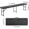 image:imageVEVOR Plastic Folding Bench 6ft Portable Folding Bench Smooth High Density Polyethylene Waterproof Outdoor Bench Picnic Camping Table with Handle for Garden Soccer Playtime Black 1 PackBlack