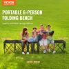 image:imageVEVOR Portable Folding Bench 6 Seats Foldable Sideline Bench Outdoor Camping Bench Chairs with Carry Bag Team Sport Sideline Benches for Football Camping Fishing No Assembly Instant SeatingNo Backrest or Canopy  6 Seats