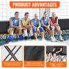 image:imageVEVOR Portable Folding Bench 8 Seats Foldable Sideline Bench Outdoor Camping Bench Chair with Carry Bag amp Backrest Team Sport Sideline Bench for Football Fishing No Assembly Instant Seating BlackBlack