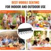 image:imageVEVOR Portable Folding Bench 8 Seats Foldable Sideline Bench Outdoor Camping Bench Chair with Carry Bag amp Backrest Team Sport Sideline Bench for Football Fishing No Assembly Instant Seating BlackBlack