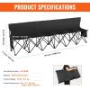 image:imageVEVOR Portable Folding Bench 8 Seats Foldable Sideline Bench Outdoor Camping Bench Chair with Carry Bag amp Backrest Team Sport Sideline Bench for Football Fishing No Assembly Instant Seating BlackBlack