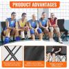image:imageVEVOR Portable Folding Bench 8 Seats Foldable Sideline Bench Outdoor Camping Bench Chair with Carry Bag amp Backrest Team Sport Sideline Bench for Football Fishing No Assembly Instant Seating BlackBlack