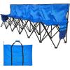 image:imageVEVOR Portable Folding Bench 8 Seats Foldable Sideline Bench Outdoor Camping Bench Chair with Carry Bag amp Backrest Team Sport Sideline Bench for Football Fishing No Assembly Instant Seating BlackBlue