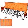 image:imageVEVOR Portable Folding Bench 8 Seats Foldable Sideline Bench Outdoor Camping Bench Chair with Carry Bag amp Backrest Team Sport Sideline Bench for Football Fishing No Assembly Instant Seating BlackOrange