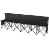 image:imageVEVOR Portable Folding Bench 8 Seats Foldable Sideline Bench Outdoor Camping Bench Chair with Carry Bag amp Backrest Team Sport Sideline Bench for Football Fishing No Assembly Instant Seating BlackBlack