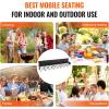 image:imageVEVOR Portable Folding Bench 8 Seats Foldable Sideline Bench Outdoor Camping Bench Chair with Carry Bag amp Backrest Team Sport Sideline Bench for Football Fishing No Assembly Instant Seating BlackBlack