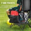 image:imageVEVOR Portable Folding Bench 8 Seats Foldable Sideline Bench Outdoor Camping Bench Chair with Carry Bag amp Backrest Team Sport Sideline Bench for Football Fishing No Assembly Instant Seating BlackBlack