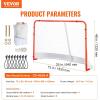 image:imageVEVOR Street Hockey Net Indoor Outdoor Steel Hockey Goal Official Regulation Pro Hockey Training Goal Set Portable Hockey Goal with Net Easy Assemble 72 x 48 WhiteRed72 x 48