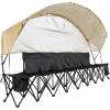 image:imageVEVOR Portable Folding Bench 6 Seats Foldable Sideline Bench Outdoor Camping Bench Chairs with Carry Bag Team Sport Sideline Benches for Football Camping Fishing No Assembly Instant SeatingWith Backrest  Canopy  6 Seats