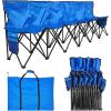 image:imageVEVOR Portable Folding Bench 8 Seats Foldable Sideline Bench Outdoor Camping Bench Chair with Carry Bag amp Backrest Team Sport Sideline Bench for Football Fishing No Assembly Instant Seating BlackBlue
